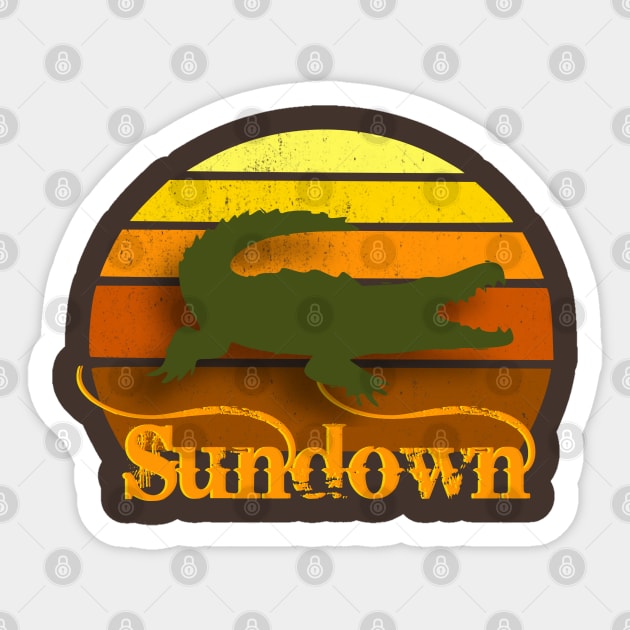 Gator Sundown Vintage Sunset Sticker by GypsyBluegrassDesigns